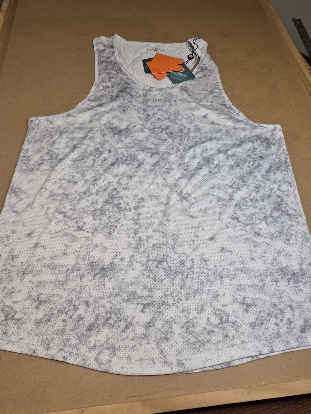 YoungLA White and Light Gray Marble Tank Top 4478/6